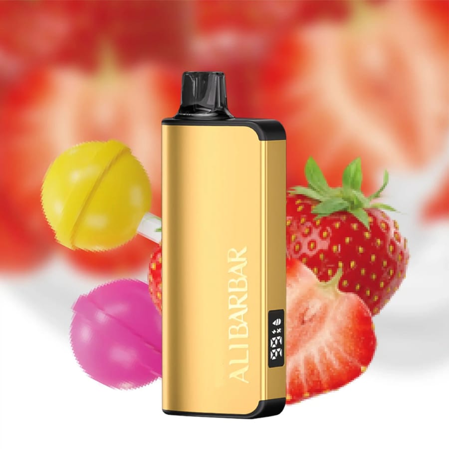 ALIBARBAR INGOT STRAWBERRY LOLLIPOP – 9000 PUFFS