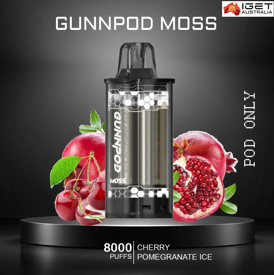 GUNNPOD MOSS – CHERRY POMEGRANATE ICE – 8000 PUFFS – POD ONLY